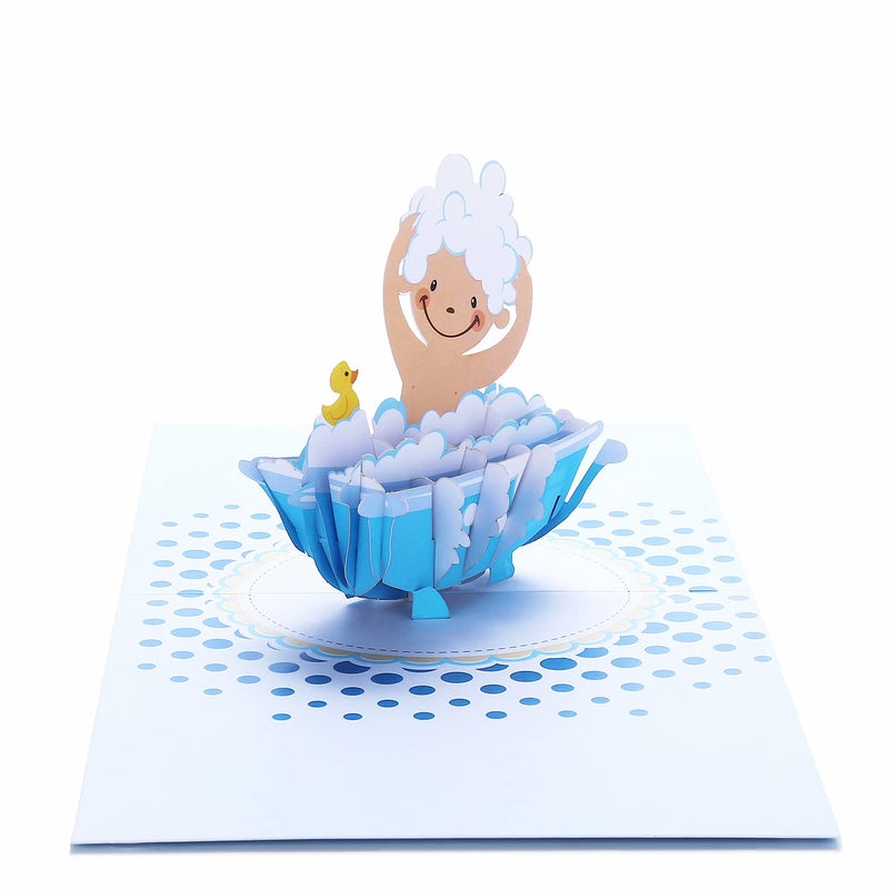 Liif Baby Shower Blue Boy 3D Greeting Pop Up Card For New Baby, Baby Congratulations, Announcement, Newborn, Baby Congrats, Cute | With Message Note & Envelop - Image 4